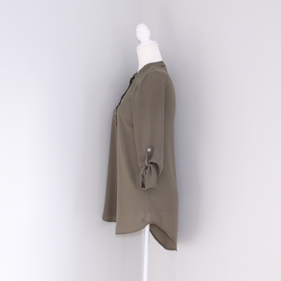 About a Girl Green Olive High-Lo Tunic Dress Sz S - Picture 6 of 7